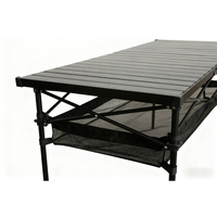Table de camping pliante moderne en aluminium léger avec housse en maille, mobilier d'extérieur portable pour pique-nique