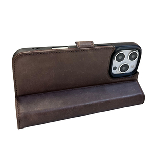 Fundas de teléfono de lujo para iPhone16 pro Max funda móvil fundas de teléfono móvil Funda de cuero real para iPhone Flip - Product Image 6