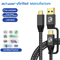Cable Cargador ULT-unite USB Tipo C 2 en 1 a Tipo C, Carga Rápida de 100 W, Económico