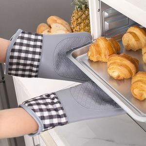 Multi-Color Thickened <b>Silicone</b> Oven Mitts Insulated Kitchen <b>Baking</b> Gloves for Microwave Oven Heat-Resistant - Product Image 2