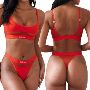 Nhà Máy Tùy Chỉnh Tre Hiện Đại Bông Nhẹ Lót Tam Giác Bralette Tối Thiểu Tam Giác Áo Ngực Thong Tóm Tắt Thiết Lập - Product Image 4