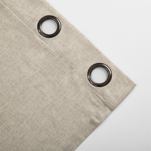 XinLan Doğal Bej Polyester/Keten Dokuma Yarı Saydam Perdeler Zarif Grommet Üstlü Kalem Pileli Draplar Yatak Odası Oturma Odası için - Product Image 4
