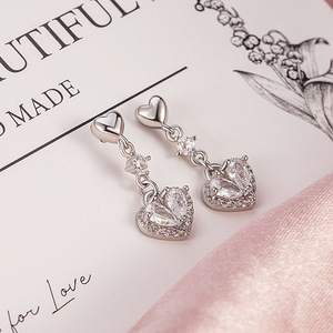 Boucles d'oreilles pendantes pour femmes, bijoux fantaisie, base en argent 925 pour résine, boucles d'oreilles clous en diamant de culture - Product Image 1