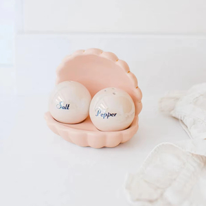Dễ Thương Gốm Vỏ Muối Và Hạt Tiêu Thiết Lập Cêu Và Ngọc Trai Thiết Kế Muối Và Hạt Tiêu Shaker Gốm Tùy Chỉnh Muối Và Hạt Tiêu Shakers - Product Image 2