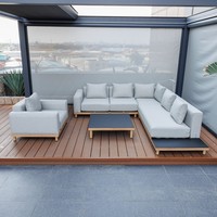 Ensemble de canapés de luxe modernes pour hôtel, mobilier de patio pour villa, canapé de jardin extérieur en aluminium, imperméable
