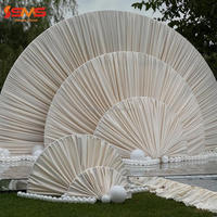Support de toile de fond métallique semi-circulaire SMS, arche en forme d'éventail pour rideaux et draperies, idéal pour la décoration d'événements de mariage
