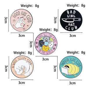 Divertido Broche con Patrón de Dibujos Animados en Inglés, Personalizado y Creativo, Insignia Metálica con el Gesto de "OK" para Pasar la Noche Armando Series - Product Image 4