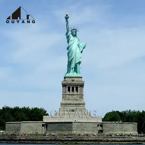 QUYANG personnalisé grand jardin extérieur américain célèbre laiton Bronze taille réelle liberté déesse Sculpture Statue de la liberté