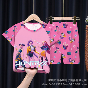 <span class=keywords><strong>Pijamas</strong></span> <span class=keywords><strong>de</strong></span> Dibujos Animados para Niños, Conjunto <span class=keywords><strong>de</strong></span> Pantalones Cortos <span class=keywords><strong>de</strong></span> Manga Corta, Poliéster Fino, Ropa <span class=keywords><strong>de</strong></span> Dormir para Niñas, Ropa <span class=keywords><strong>de</strong></span> Casa para Verano - Product Image 2