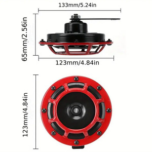 Klaxon électrique Shengbao 12V DC en plastique rouge à montage frontal pour la modification et la mise à niveau des motos - Product Image 2