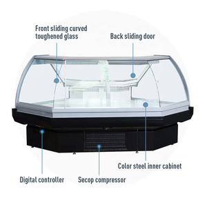 Vitrinas refrigeradas de temperatura única con congelador de nevera comercial de alta calidad con puertas de vidrio - Product Image 1