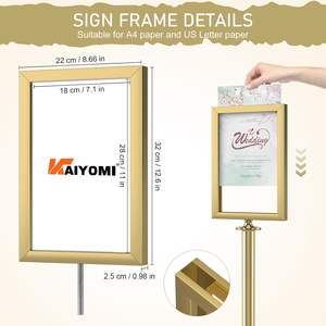 8 Postes <span class=keywords><strong>de</strong></span> Señalización con Cuerdas <span class=keywords><strong>de</strong></span> Terciopelo, Alfombra Roja y Marco para Letreros, Marco para Letreros Tamaño <span class=keywords><strong>A4</strong></span> para Decoración <span class=keywords><strong>de</strong></span> Fiestas con Alfombra Roja - Product Image 3