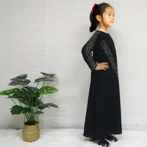 Ramadan muslimisches kleines Mädchen Kleid Kleidung Mädchen Abaya Gebets kleidung Kinder Abayas Kaftan YM182 mit Schal