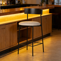 Chaise haute de cuisine 65 cm, luxe moderne, métal noir, tabourets de bar, chaises hautes pour îlot de cuisine