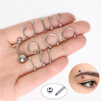 Piercing de lèvre, de langue, de nez, de septum en acier chirurgical, en forme de fer à cheval, vente en gros, bijoux de piercing personnalisés à la mode