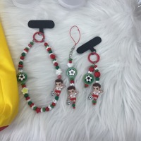 Cordon de téléphone portable avec perle en forme de cœur et pendentif football, accessoire de coque de téléphone en plastique pour célébrités, fabriqué à Zhejiang, Chine