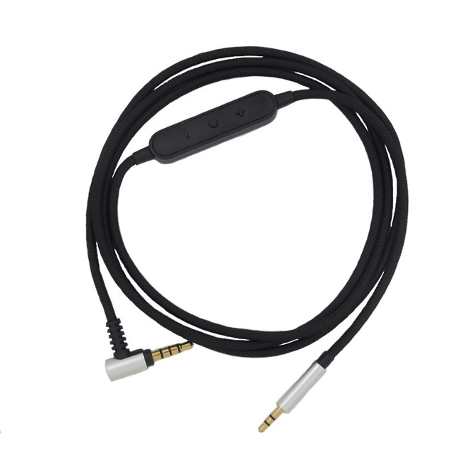 120cm Gaming Headset Cable Striped Audio Cable With Microphone for BOSE QC25 35 OE2 AKG Y45 Y50 Y40