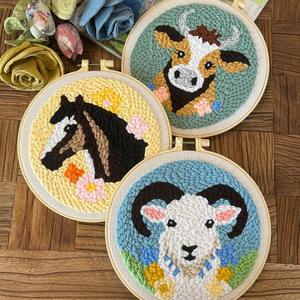 Lana che timbra ricamo fatto a mano fai da te materiale Pack ricamo cavallo di <span class=keywords><strong>pecora</strong></span> pittura decorativa - Product Image 2