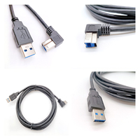 Cable USB 3.0 Tipo Micro B Macho en Ángulo Recto con Revestimiento de PVC Trenzado, Carga Rápida 3A, Conductor de Cobre Puro Niquelado, Cable Industrial