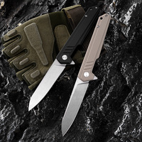 Couteau pliant d'extérieur tranchant, manche G10, lame D2, couleur désert, qualité industrielle, personnalisable OEM, multifonction, fabriqué en Chine, emballé