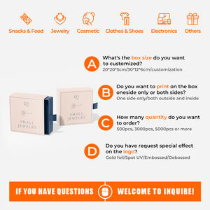 Небольшая коробка для украшений на заказ, биоразлагаемая бумага, жесткая картонная крышка, упаковка для ожерелья, ящик для украшений, коробка с напечатанным логотипом - Product Image 2