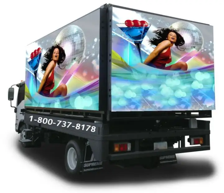 Carrinho móvel para anúncio de caminhão de bilhete/estática/impressão e digital/led/vídeo caminhão de bilhete móvel propaganda lateral