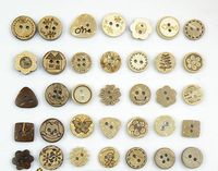 Assortiment de boutons en coquille de noix de coco écologiques, 6 tailles avec boîte d'organisation pour la couture et l'artisanat