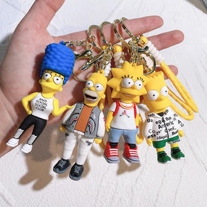 Joylit, venta al por mayor, superlindo llavero de historia familiar de los Simpsons de dibujos animados para mochila, colgante de coche, pequeño regalo - Product Image 1