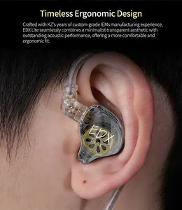 KZ EDX Lite Écouteurs Intra-Auriculaires Filaire pour Monitoring Scène Live Casque HIFI Stéréo Basses Musique Boutons d'Oreille Sport Gaming - Product Image 6