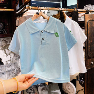 Nouveauté 2026 : Polos et T-shirts décontractés à manches courtes pour garçons, imprimé animalier, tricotés, haute qualité, 100 % polyester - Product Image 1