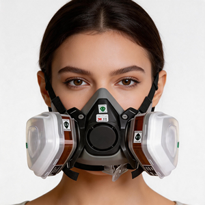 <span class=keywords><strong>Masque</strong></span> à gaz en caoutchouc avec <span class=keywords><strong>cartouche</strong></span> <span class=keywords><strong>filtrante</strong></span> anti-poussière pour usage industriel, pulvérisation de pesticides, protection incendie, laboratoire - Product Image 2