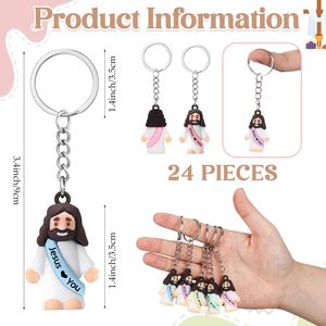 Mini ornements <span class=keywords><strong>religieux</strong></span> de Pâques en gel de <span class=keywords><strong>silice</strong></span> écologique, porte-clés Jésus t'aime, petites figurines de Jésus, jouets en vrac, porte-clés - Product Image 2