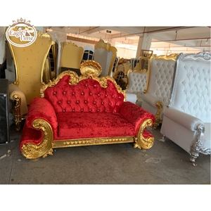 Venta al por mayor barato de lujo boda real oro blanco chaise lounge trono sillas diseños - Product Image 3
