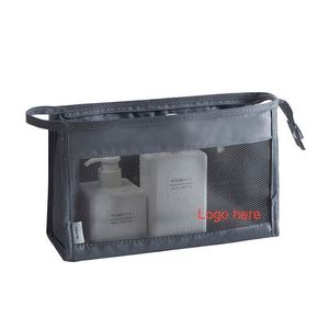 Bolsa de Aseo de Viaje Personalizada con Logotipo, Organizador de Artículos de Aseo, Bolsa de Maquillaje de Poliéster, Bolsa de Cosméticos de Malla Transparente - Product Image 1