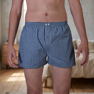 Calzoncillos Boxer Largos de Oxford Azul para Hombre, Personalizables - Product Image 2