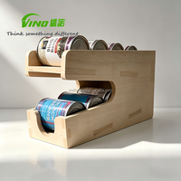 Organisateur en bois personnalisé OEM en gros, conteneur empilable, supports et étagères de rangement pour PC, en acier inoxydable, carré, laqué VINO