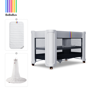 <span class=keywords><strong>Cuna</strong></span> Multifuncional BeBeBus con Colchón de Látex Ecológico, Plegable, con <span class=keywords><strong>Ruedas</strong></span> y Diseño Anti-Pellizcos para Recién Nacidos, 600mmx1200mm - Product Image 6