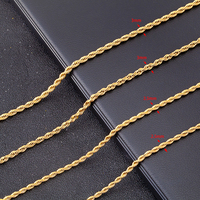 Collier Ras-de-Cou Torsadé en Acier Inoxydable Plaqué Or 18K, Chaîne Gourmette de Gros, Bijoux de Dubaï, Maillons 2.5MM 3MM, Longueur Personnalisée