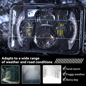 LELANPU Proyector Future Eyes, Accesorios para Motocicleta, Luces Traseras <span class=keywords><strong>Halo</strong></span>, Faros Delanteros LED Cuadrados de 5.75 Pulgadas para Jeep Wrangler - Product Image 5
