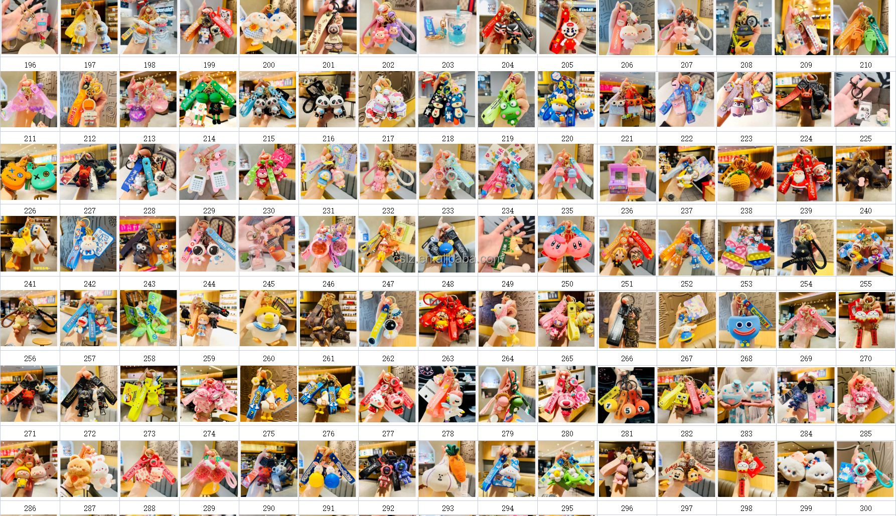 500+style Keychain Doll Car Key Bag Accessories Cute Cartoon 3D Keychains PVC Silicone Keyring with Wrist Strap Key Chain