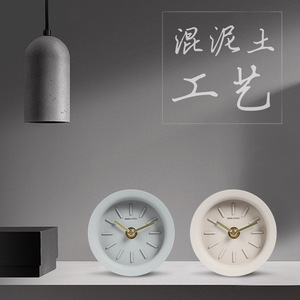 Đồng Hồ Công Nghiệp Kiểu Bắc Âu Đơn Giản Đồng Hồ Tròn Kim Đồng Thau Vỏ Xi Măng Nước Trong Suốt Bằng Đồng Bê Tông Nhỏ - Product Image 5