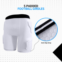 Short de protection rembourré pour hommes avec protections côtelées et protection des cuisses en nid d'abeille pour le football, le baseball et le basketball