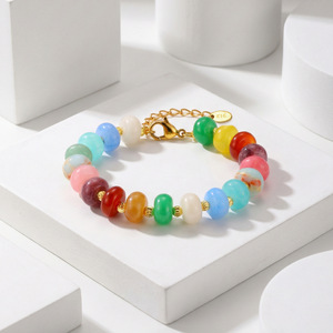 CAIOOCHE Pulsera <span class=keywords><strong>de</strong></span> Cadena <span class=keywords><strong>de</strong></span> Acero Inoxidable con Cuentas <span class=keywords><strong>de</strong></span> Ábaco <span class=keywords><strong>de</strong></span> Piedra Natural y Cuentas <span class=keywords><strong>de</strong></span> Cobre <span class=keywords><strong>de</strong></span> Sandía, Impermeable, <span class=keywords><strong>de</strong></span> Moda, Venta al por Mayor - Product Image 3