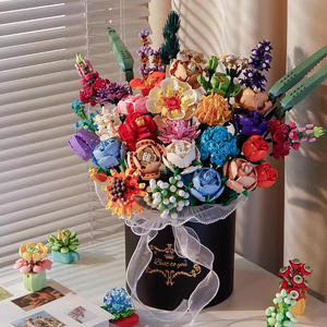 ชุดตัวต่อดอกกุหลาบ ช่อดอกไม้อมตะ ของเล่นประกอบ 40 ชิ้น ทำจากพลาสติก ABS ของขวัญสำหรับเด็กผู้หญิงในวันเกิดและเทศกาลต่างๆ - Product Image 4