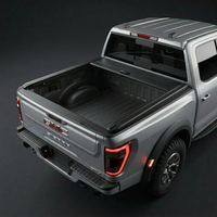 Couverture de benne rétractable manuelle en alliage d'aluminium avec éclairage LED pour Ford F150 Ram 1500 Silverado Sierra Tundra 6,1 pi-6,5 pi de largeur de benne
