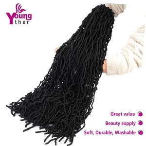 Nu Locs Crochet Tóc Bện Dài Mềm Locs 36Inch Crochet Tóc Pre-Vòng Nữ Thần Locs Xoăn Sóng Tóc Tổng Hợp - Product Image 5