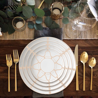 Ensemble de Plats en Céramique Beige - Blanc Élégant pour une Décoration de Table de Mariage Classique Rustique et Raffinée