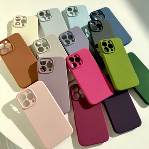 Coque de téléphone en silicone liquide souple pour iPhone 17 Pro Max, compatible avec iPhone 11, 12, 13, 14 Plus, 15 Pro, 16 Pro Max, couleur unie - Product Image 1