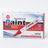 Ensemble de marqueurs permanents à peinture imperméable 12 couleurs, double pointe 6 mm, pour peinture sur roche, céramique, bois, tissu, plastique, toile, verre, tasses