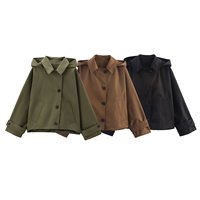 KAR&OT ZA Manteau court à capuche et manches longues pour femme, nouvelle collection Printemps/Été 2026, tendance et simple 0518045